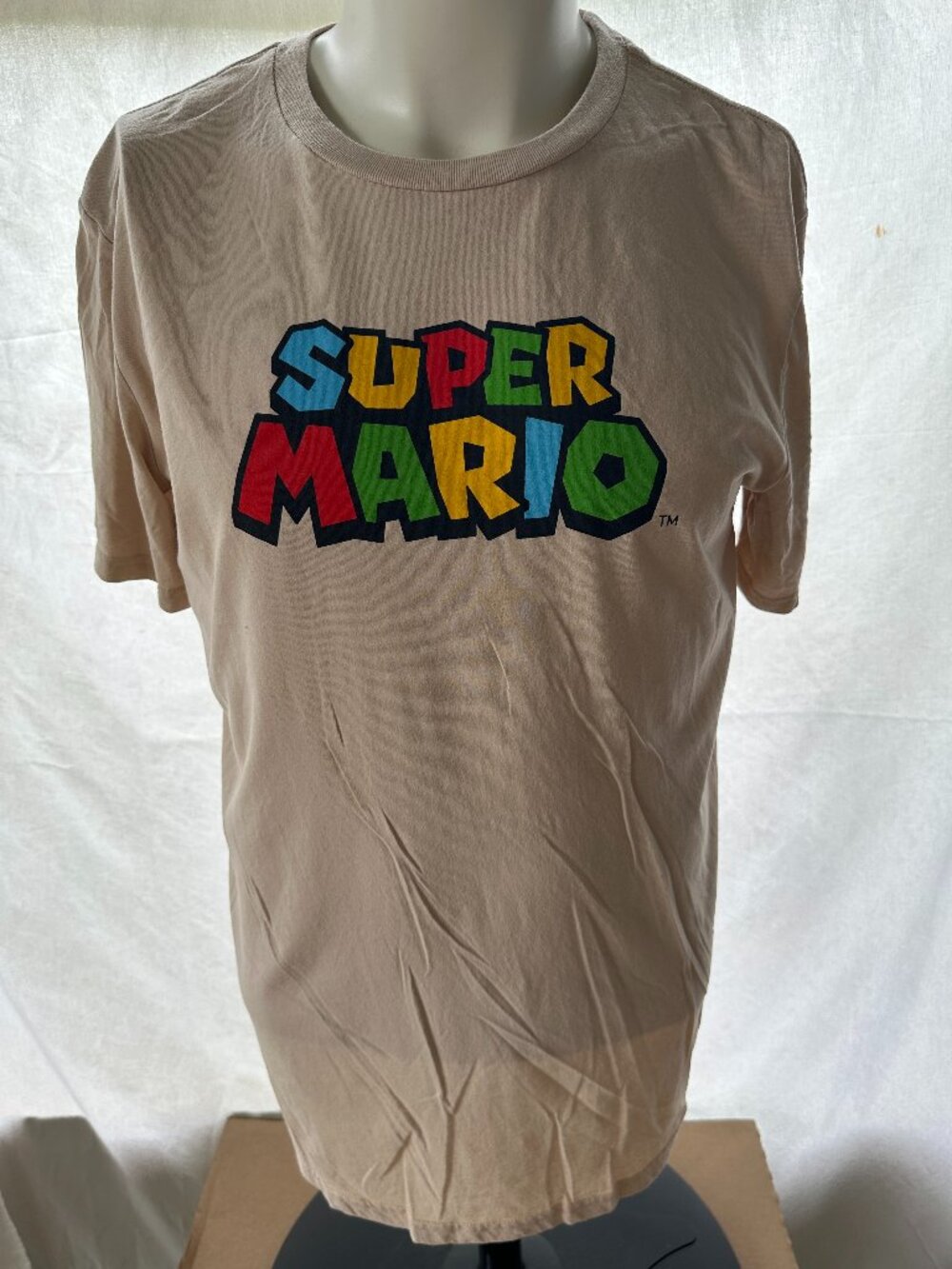 Mario Kart Super Mario Men's Brown T Shirt Size Large Cotton Polyester